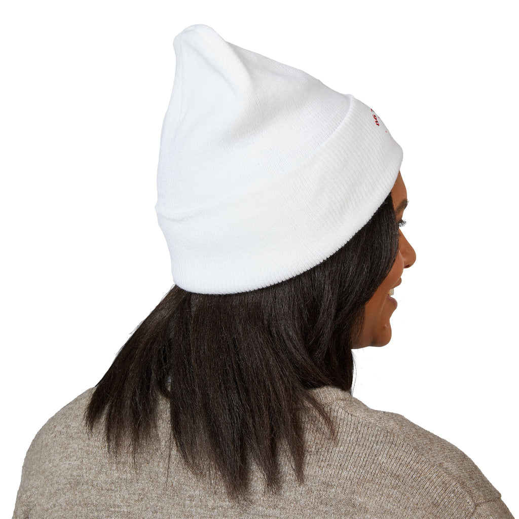 86 the system- embroidered skull cuffed beanie