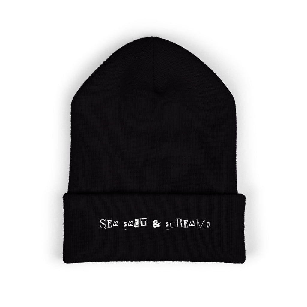 classic cuffed sea salt & screamo beanie (embroidery)