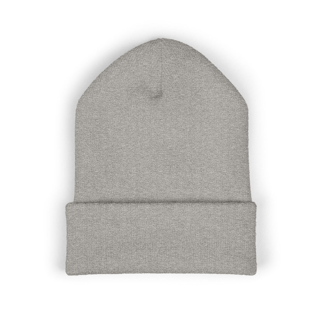86 the system- embroidered skull cuffed beanie