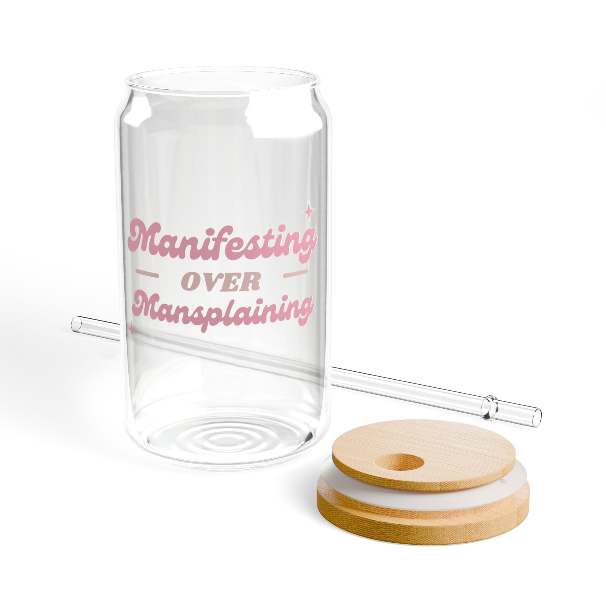 Manifesting > Mansplaining Eco-Friendly Sipper Glass, 16oz