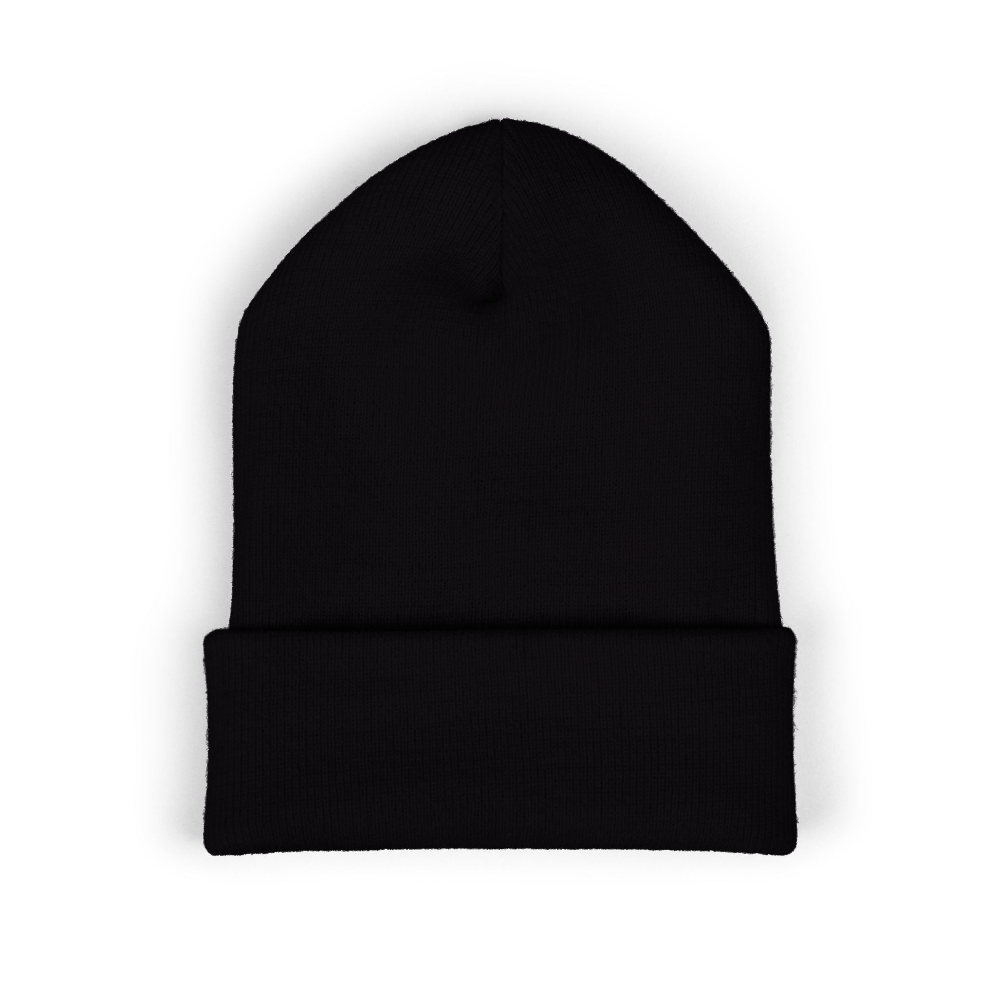 86 the system- embroidered skull cuffed beanie