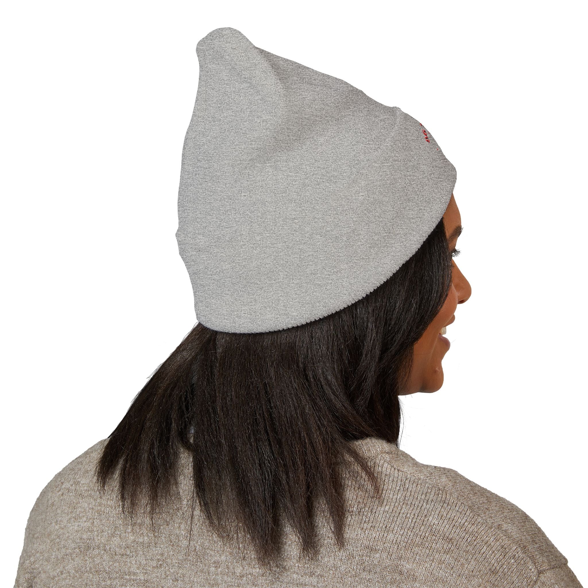 86 the system- embroidered skull cuffed beanie