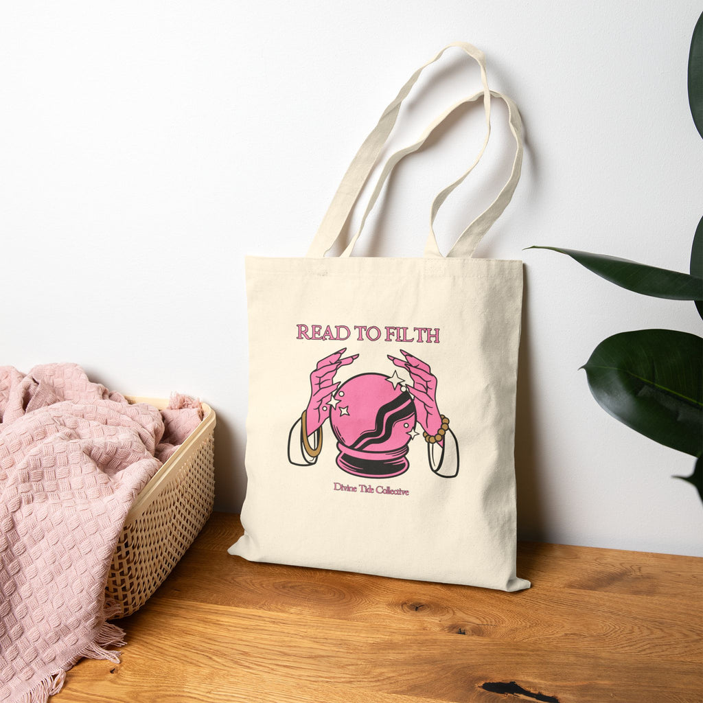 Read To Filth Crystal Ball- Cotton Canvas Tote Bag